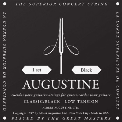 AUGUSTINE STANDARD CLASSIC STRINGS STANDARD BLACK SET LOW /NYLON LIGHT-FILE SILVER