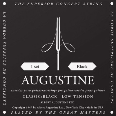 AUGUSTINE AUGUSTINE STANDARD CLASSIC STRINGS STANDARD BLACK SET LOW /NYLON LIGHT-FILE SILVER