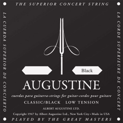 Augustine Augustine Cordes Classiques Standard Reassort Par 12 Pieces 5 Nylon Noir