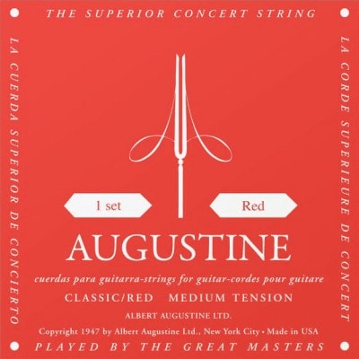 AUGUSTINE GUITARE CLASSIQUE STANDARD ROUGE TIRANT NORMAL