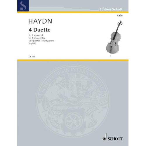 SCHOTT HAYDN JOSEPH - FOUR DUETS HOB. X + XII - 2 CELLOS