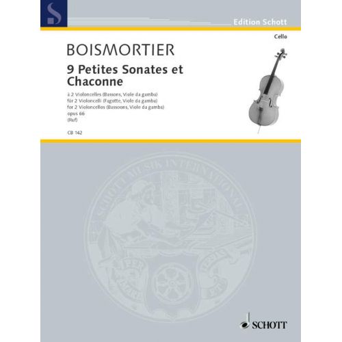 SCHOTT Boismortier J.B De - 9 Petites Sonates et Chaconne Op. 66 - 2 Cellos