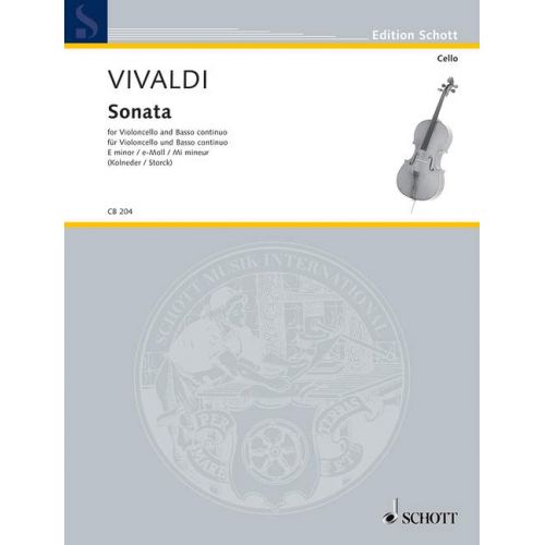 SCHOTT VIVALDI ANTONIO - SONATA E MINOR - CELLO AND BASSO CONTINUO