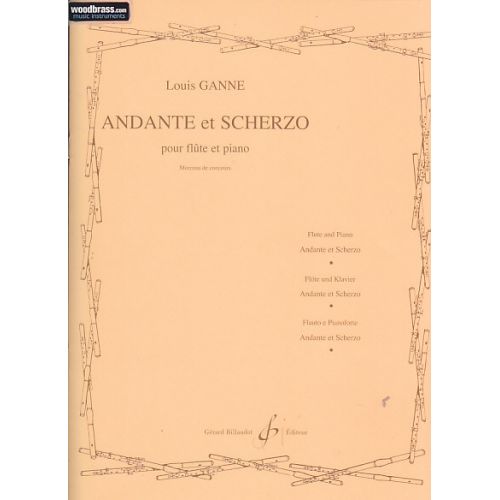 BILLAUDOT GANNE LOUIS - ANDANTE ET SCHERZO - FLUTE, PIANO