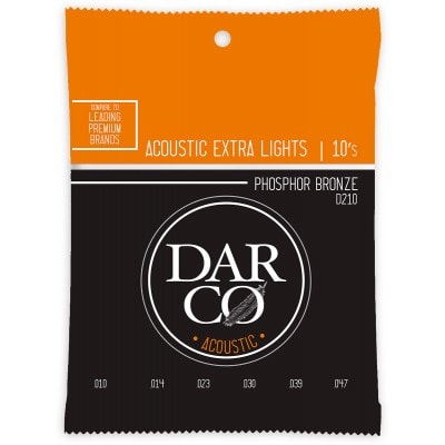 ACOUSTIC STRINGS 92/8 PHOSPHORE BRONZE DARCO ACOUSTIC EXTRA LIGHT SET 92/8