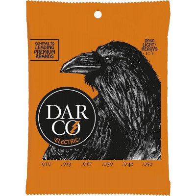 DARCO NICKEL WOUND ELECTRIC STRINGS D960 LIGHT/HEAVY 10-52 SET