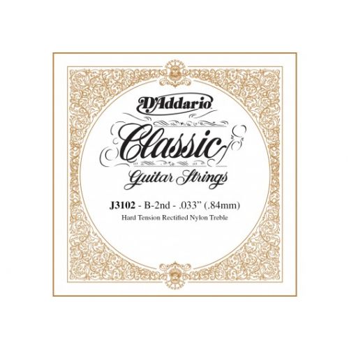 SINGLE STRING FOR CLASSICAL GUITAR RECTIFIED J3102, HARD, SECOND STRING