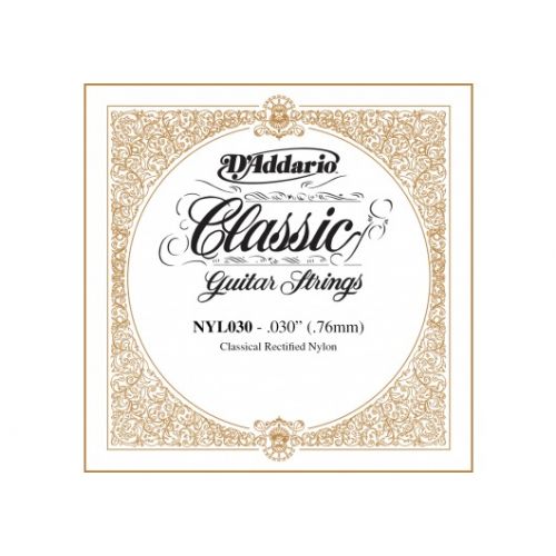 NYL030 RECTIFIED NYLON CLASSICAL GUITAR SINGLE STRING ,.030
