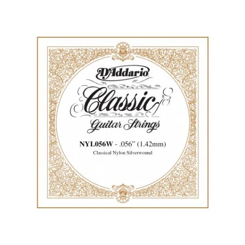 NYL056W SILVER-PLATED COPPER CLASSICAL SINGLE STRING .056 