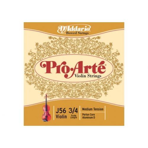 D\'addario Pro Arte Violon 3/4 Jeu De Cordes Medium/re File