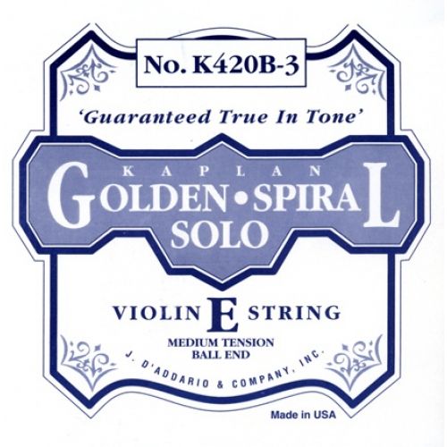 4/4 KAPLAN GOLDEN SPIRAL SOLO BALL END VIOLIN SINGLE E STRING SCALE MEDIUM TENSION