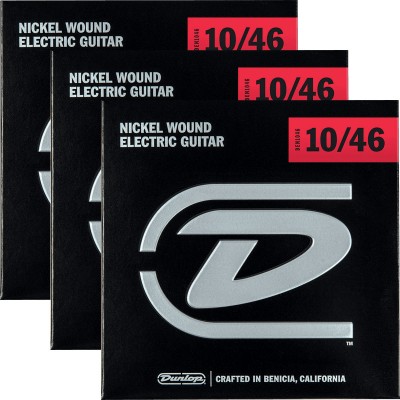 NICKEL PLATED STEEL ELECTRIC STRINGS SETS PACK OF 3 ELECTRIC SETS MEDIUM 10-46