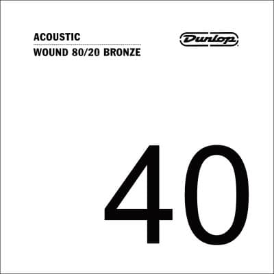 DUNLOP CORDE ACOUSTIQUE 80/20 BRONZE .040, FILEE