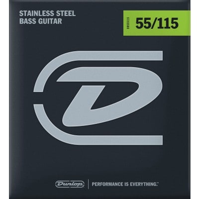 Dunlop Cordes Basses Stainless Steel Stainless Steel 55-115