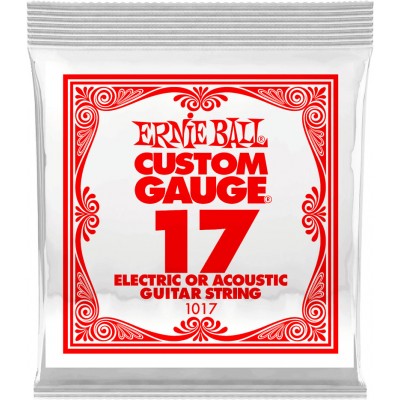 ERNIE BALL .017 PLAIN STEEL ELECTRIC OR ACOUSTIC GUITAR STINGS