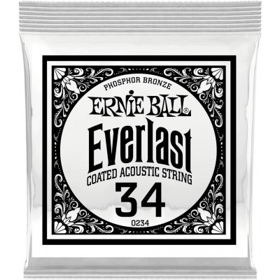 .034 EVERLAST COATED PHOSPHOR BRONZE ACOUSTIC GUITAR STRINGS