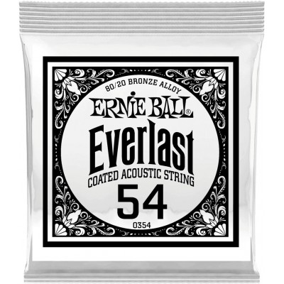 ERNIE BALL .054 EVERLAST COATED 80/20 BRONZE ACOUSTIC GUITAR STRINGS