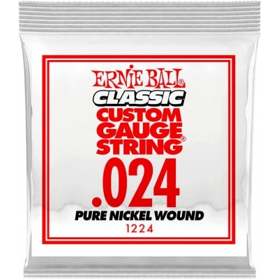 ERNIE BALL .024 CLASSIC PURE NICKEL WOUND ELECTRIC GUITAR STRINGS