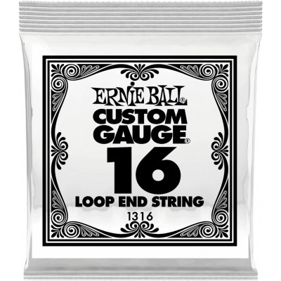ERNIE BALL .016 LOOP END STAINLESS STEEL PLAIN BANJO OR MANDOLIN GUITAR STRINGS