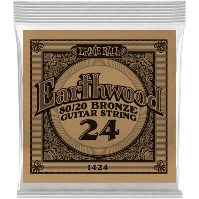 ERNIE BALL .024 EARTHWOOD 80/20 BRONZE ACOUSTIC GUITAR STRINGS