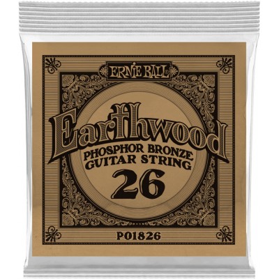 ERNIE BALL .026 EARTHWOOD PHOSPHOR BRONZE ACOUSTIC GUITAR STRINGS