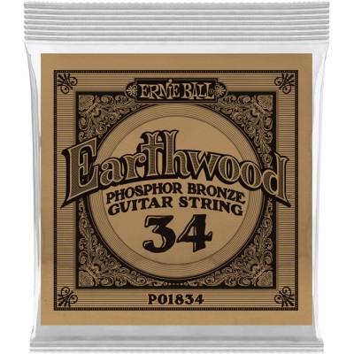 ERNIE BALL .034 EARTHWOOD PHOSPHOR BRONZE ACOUSTIC GUITAR STRINGS