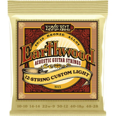 ERNIE BALL EARTHWOOD 80/20 BRONZE CUSTOM LIGHT/12 STRINGS 10-48