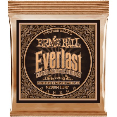 Ernie Ball Ep02546 Everlast Phosphore Bronze Medium Lite 12-54 Jeu De Cordes Folk 