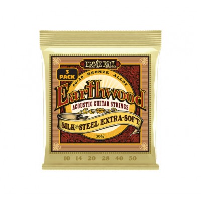CORDES EARTHWOOD 80/20 BRONZE SILK&STEEL EXTRA SOFT 10-50 - PACK DE 3
