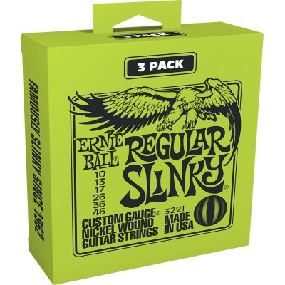 Ernie Ball 3221 Regular Slinky 10-46 Pack De 3 Jeux