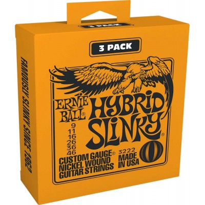 ERNIE BALL 3222 HYBRID SLINKY 9-46 PACK DE 3