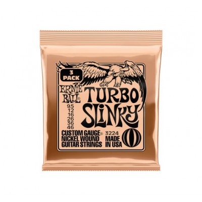 ERNIE BALL 3224 TURBO SLINKY 9,5-46 PACK DE 3