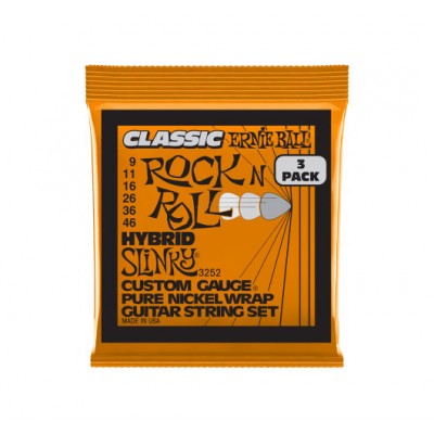 ERNIE BALL 3252 CLASSIC RNR HYBRID SLINKY 9-46 PACK DE 3