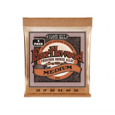 ERNIE BALL CORDES EARTHWOOD PHOSPHORE BRONZE MEDIUM 13-56 - PACK DE 3