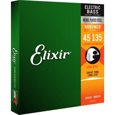 ELIXIR 14207 NANOWEB NICKEL LIGHT/MEDIUM 45-135