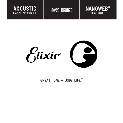 ELIXIR ACOUSTIC BASS CORDS NANOWEB NICKEL SINGLE UNIT REFILL ROUND THREAD 045