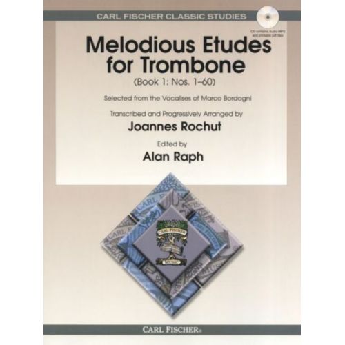 CARL FISCHER ROCHUT J. - MELODIOUS ETUDES FOR TROMBONE VOL.1 + CD