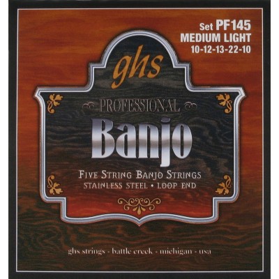 FOLK BANJO STAINLESS STEEL MEDIUM LIGHT STRINGS!10-12-13-13-22-10-10