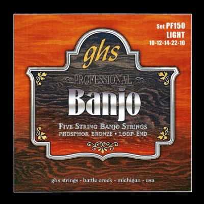 GHS FOLK CORD BANJO PHOSPHOR BRONZE LIGHT !10-12-14-14-22-22-10