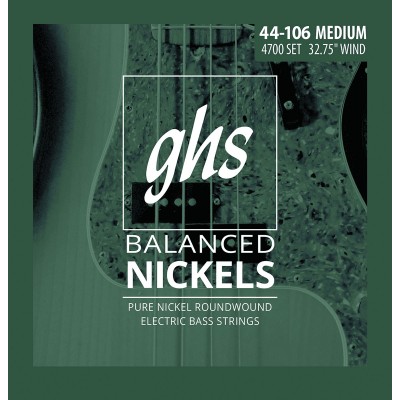 GHS 4700 BALANCED NICKEL SHORT SCALE MEDIUM SET !44-60-80-80-106