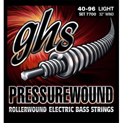 GHS BASS STRING SET 7700 PRESSUREWOUND 1/2 ROUND