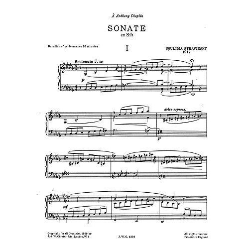 CHESTER MUSIC STRAVINSKY SOULIMA - SONATA IN Db FOR PIANO