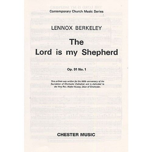  Berkeley - Berkeley Lord Is My Shepherd S - Satb