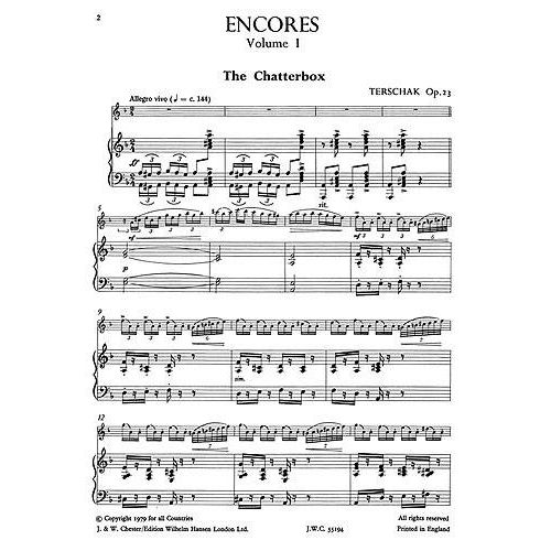 CHESTER MUSIC WYE TREVOR FLUTE ENCORES FOR FLUTE AND PIANO