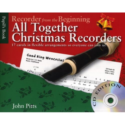 JOHN PITTS - RECORDER FROM THE BEGINNING - ALL TOGETHER CHRISTMAS + CD - RECORDER