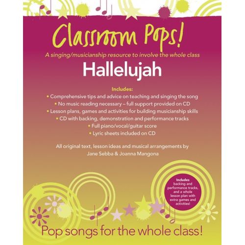 CHESTER MUSIC CLASSROOM POP SONGSHEETS HALLELUJAH + CD - PVG