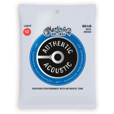 MARTIN STRINGS MA140 AUTHENTIC SP LIGHT 80/20 BRONZE LIGHT 12-16-25-32-42-54