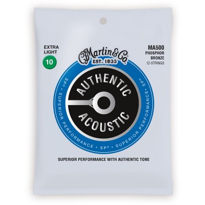 MA500 AUTHENTIC SP EXTRA LIGHT 92/8 PHOSPHOR BRONZE EX. LIGHT 10-14-23-30-39-47 12 STRINGS
