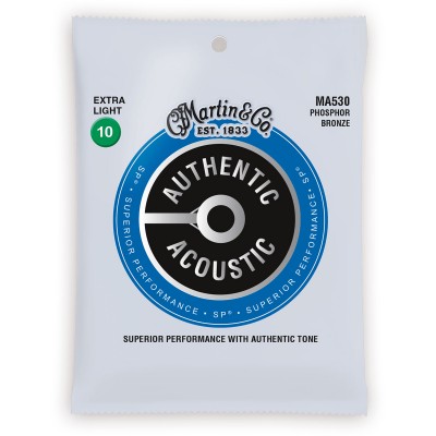 MARTIN & CO MA530 AUTHENTIC SP EXTRA LIGHT 92/8 PHOSPHOR BRONZE EX. LIGHT 10-14-23-30-39-47 