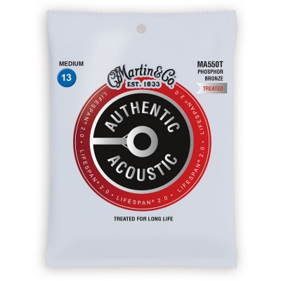 MARTIN & CO MA550T AUTHENTIC TREATED MEDIUM 92/8 PHOSPHOR BRONZE MEDIUM 13-17-26-35-45-56